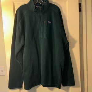 Patagonia Men's XXXL Zip Up Sweater - Dark Green Blue